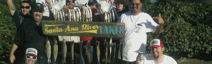 Phil Friedman and staff fishing at Santa Ana River Lakes