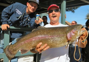 Kevin Slape with his 14.8 lb trout