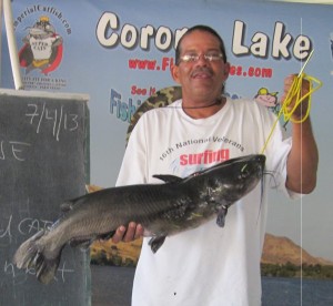 Chris Stone 16 pound catfish at corona lake