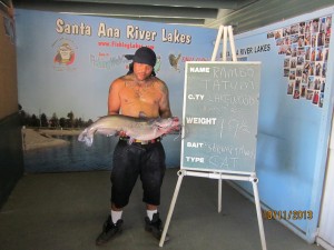 Rambo Tatum with 19 pound catfish caught at santa ana river lakes