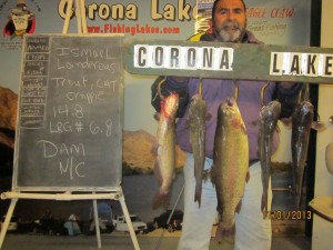Ismael Landerous of mira loma - 6 pound 8 ounce trout - 14 pound 8 ounce limit total