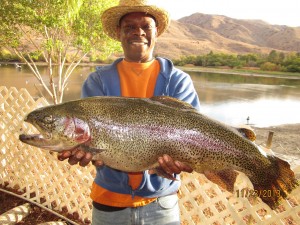 Lacey Hines caught a 16 pound trout - Corona Lake