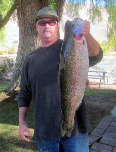Don Stephenson of Temecula caught a 11 pound 8 ounce trout using dough bait rolled with Hatchery Dust - CORONA LAKE