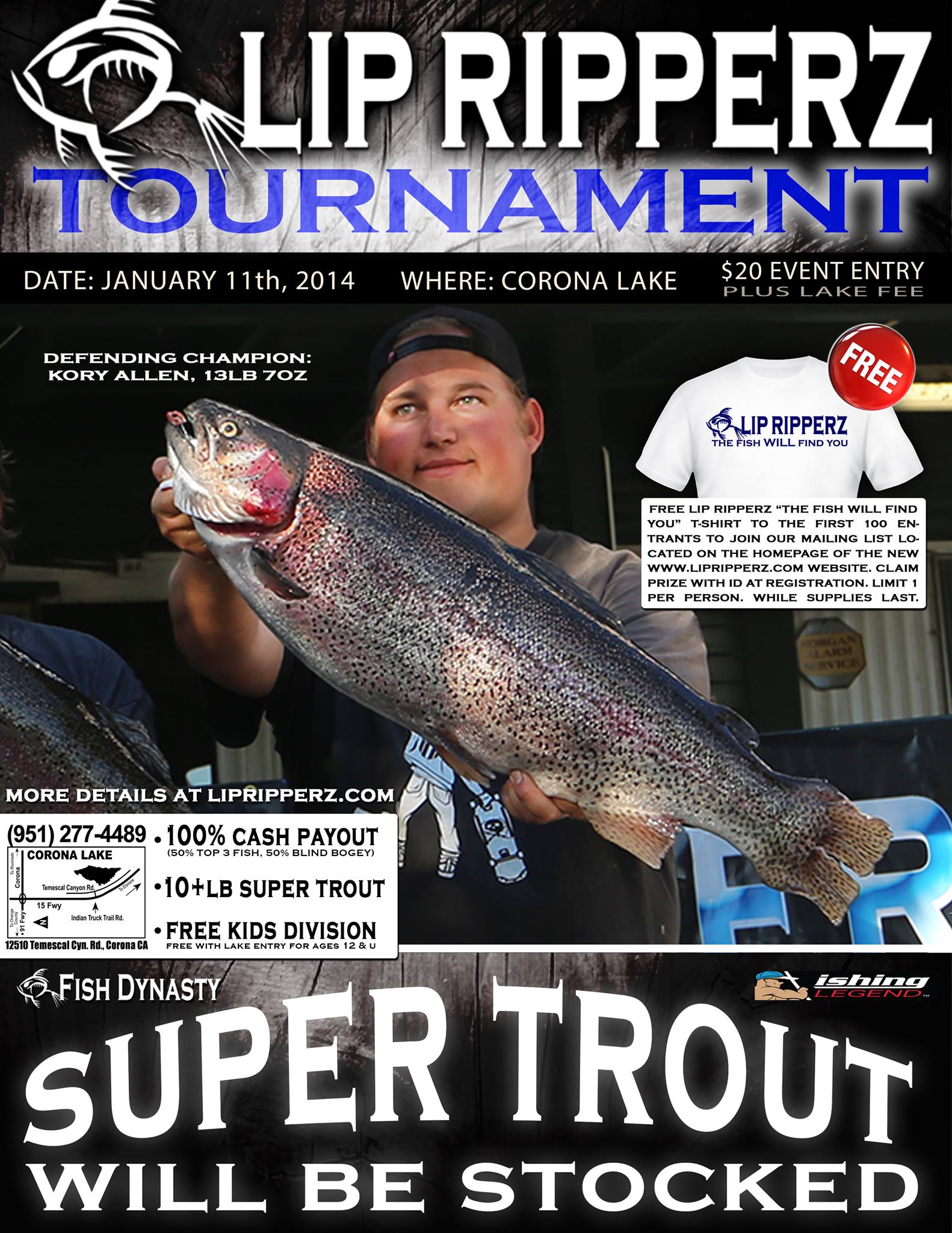 1.11.14 Lip RipperZ Super Trout Tournament at Corona Lake in Southern California