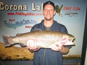 Greg Taylor of Ontario 11 pound 3 ounces - using green powerbait at the Corona Lake dam