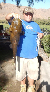 Anthony Calderon of Norco caught a 14 pound catfish using a night-crawler at the Dam.  Sue Miller of Riverside caught a 8 pound catfish also using a night-crawler at the Dam