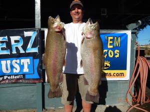 Arturo Velasquez of Anaheim caught 2 big trout a 10 pound 11 ounce and a 10 pound 3 ounce trout
