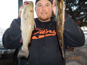 Correy Allen with 2 tagged trout at SARL