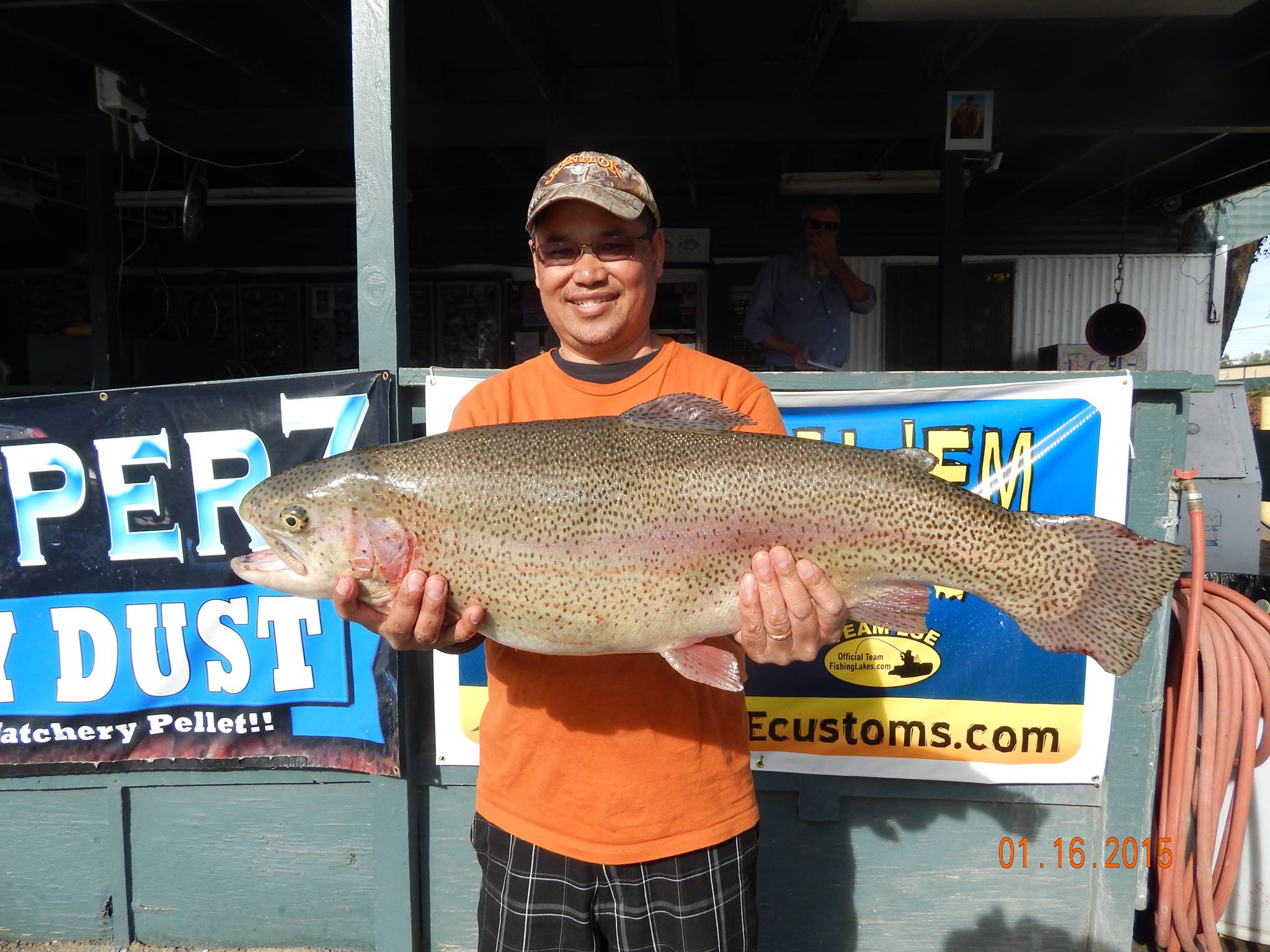 Nong Chog of Corona caught a 15 pound 9 ounce using a yellow-white crappie jig in Chris’ Pond