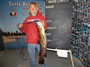 Ray Lekowiz of Long Beach caught a 15 pound catfish using mackerel fishing at the Boat Dock