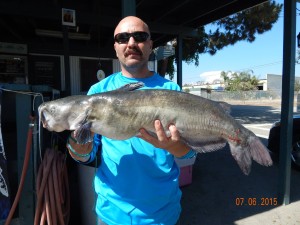 Ceaser Rincon of Inglewood caught a 12 pound catfish using mackerel at the Bubble Hole in the Big Lake