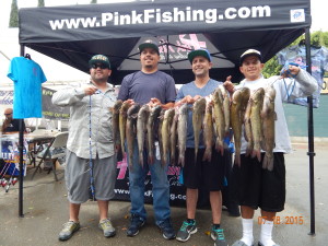 David Rochin, Steven Rochin, Jose Botello & Frank Botello of Orange County caught 19 catfish totaling 51 pounds 8 ounces