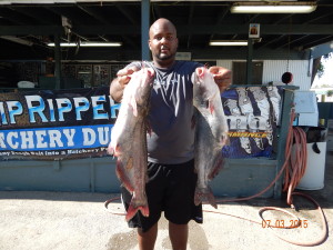 Stephen Oden of Hawthorne caught 3 catfish totaling 12 pounds 8 ounces his largest 6 pounds 8 ounces using night-crawlers fishing from his k