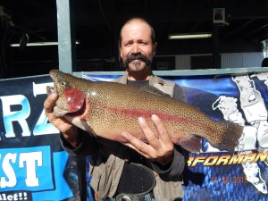 Jose Barba of Anaheim caught a 5 pound 2 ounce trout fishing with a jig in Chris' Pond