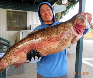 Jay Tids of Northridge caught a 18 pound 1 ounce trout