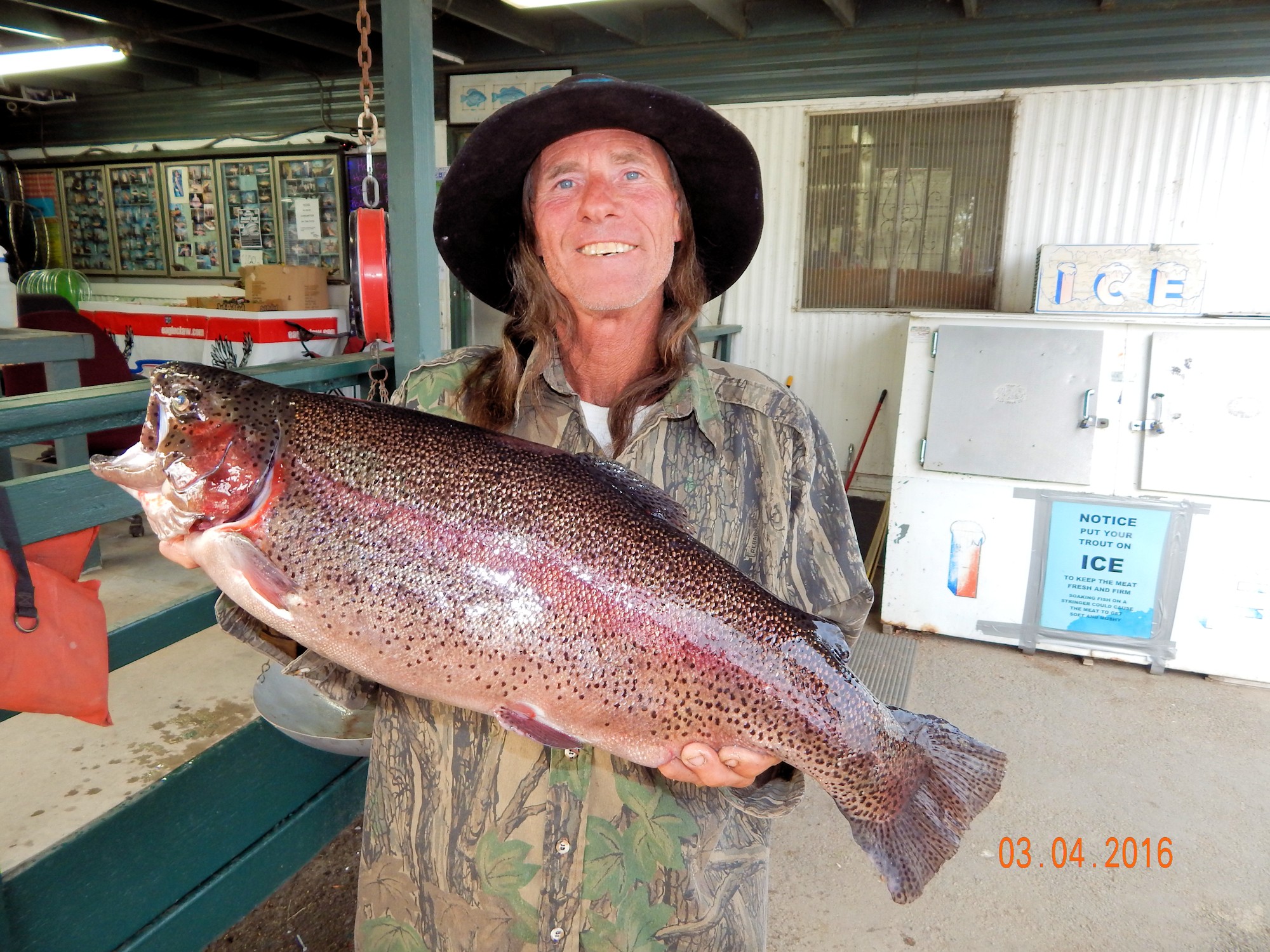 David Halfacre of West Covina caught a 13 pound rainbow trout