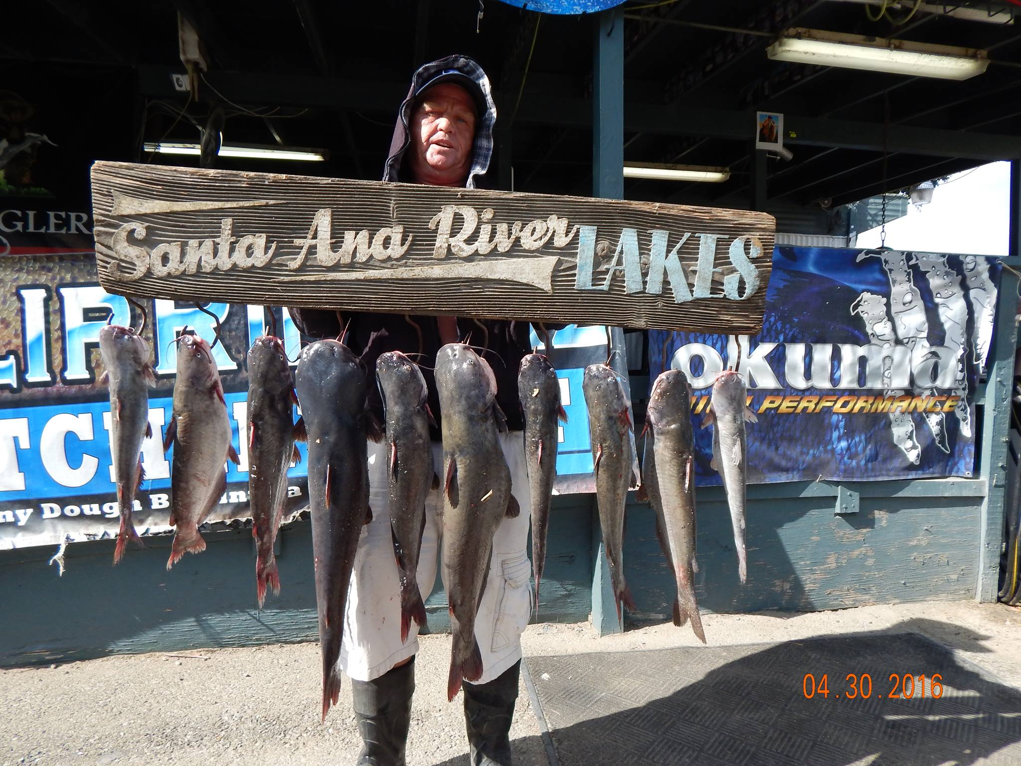 Dan Freeman from City of Industry caught 10 catfish totaling 45 pounds his biggest cat weighed in at 10 pounds 8 ounce