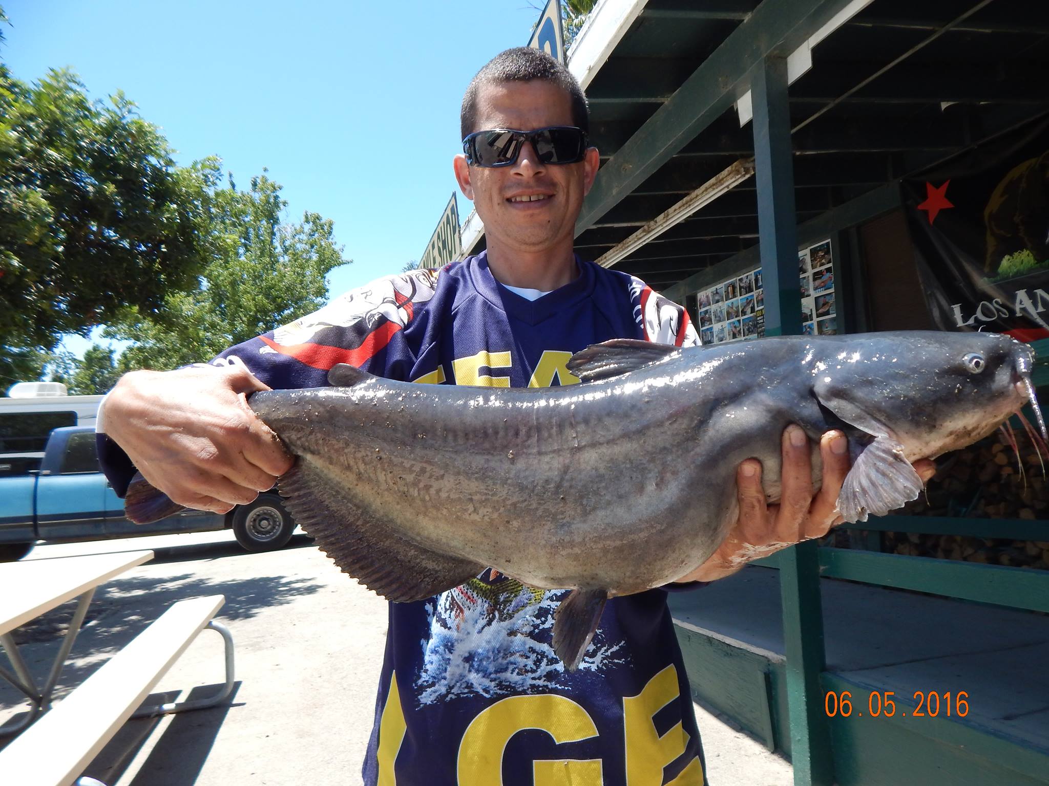 David Rochin with his biggest catfish