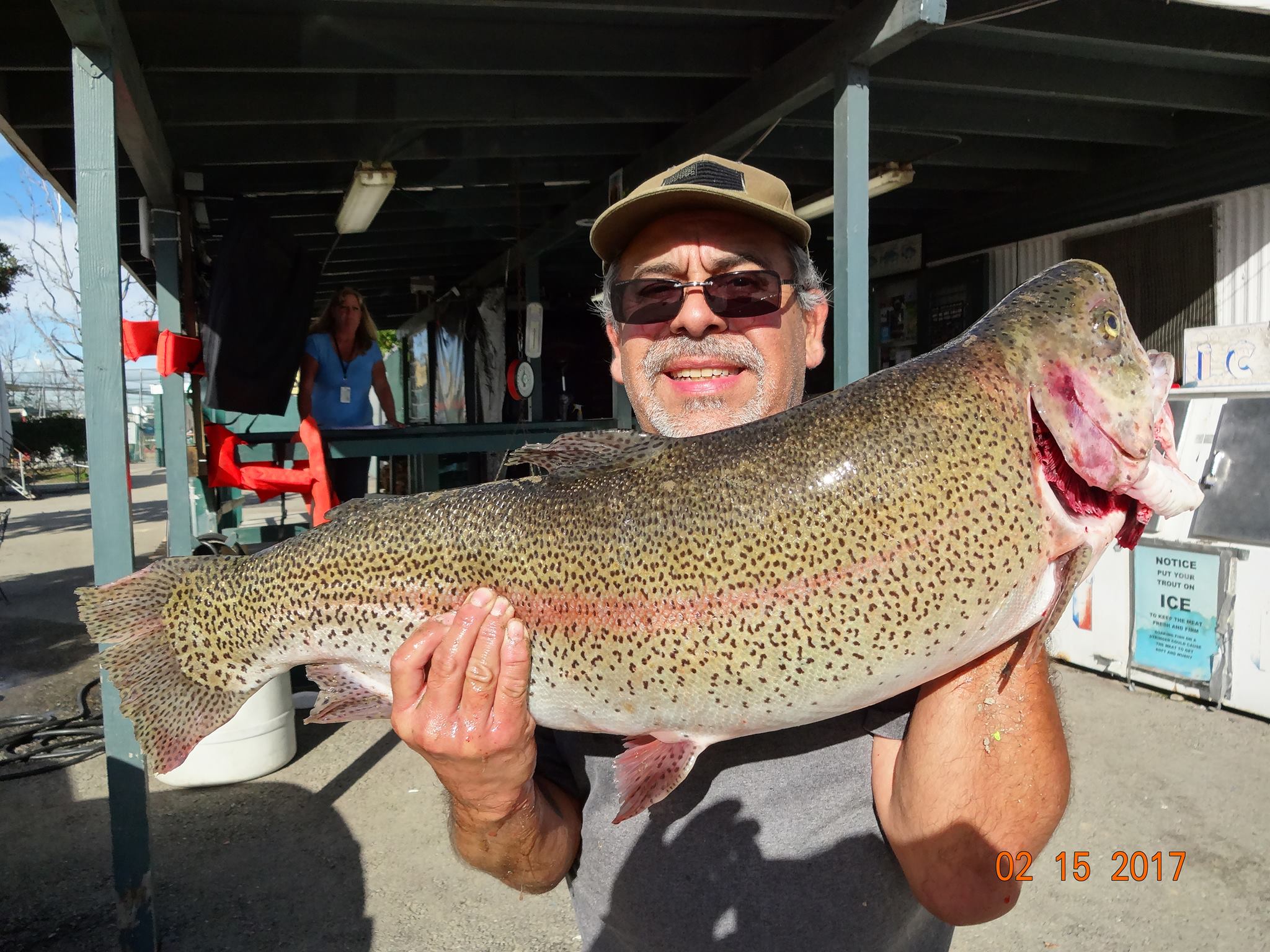Steve Vasques with 17 pound 3 ounce trout at SARL